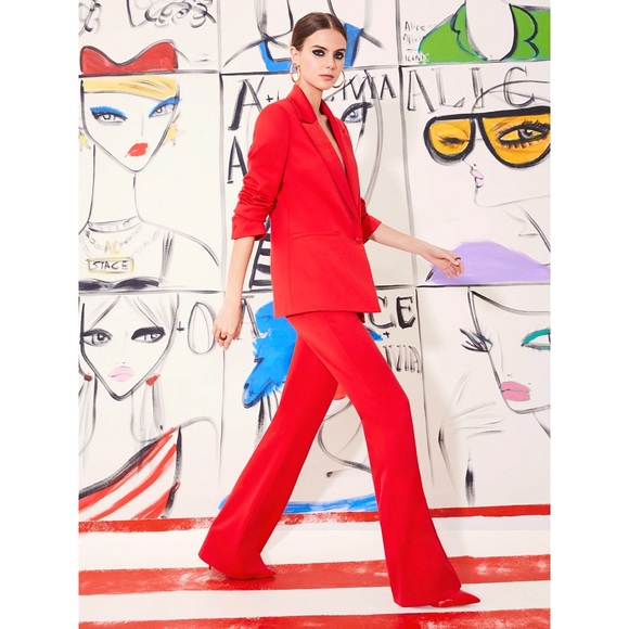 Alice + Olivia Deanna High Rise Red Bootcut Pant - Picture 5 of 17